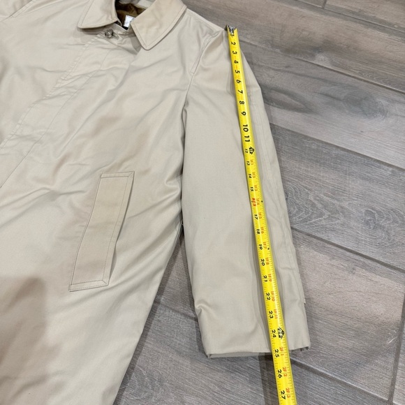 Vintage London Fog Trench Coat Mens 42 Reg Over Jacket Zip Out Lining Khaki Tan - Picture 5 of 14